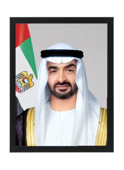 Buy Official Portrait of Sheikh Mohamed bin Zayed Al Nahyan Poster with Frame 30x40cm in UAE