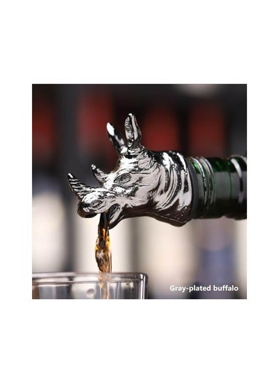 اشتري Army green style deer head stainless steel pouring, animal wine stopper, wine bottle k Colour:Colourful model:Cookie mold في الامارات