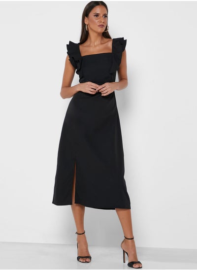 Buy Ruffle Sleeve Slit Dress in Saudi Arabia