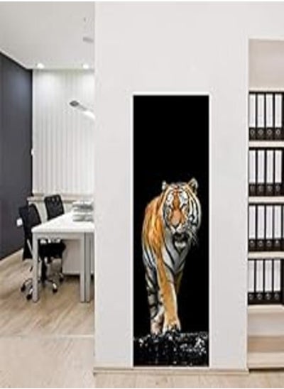 اشتري Ferocious Tiger Wall Stickers DIY Mural Bedroom Home Decor Poster PVC Waterproof Door Sticker Imitation 3D Decal-xsq في مصر