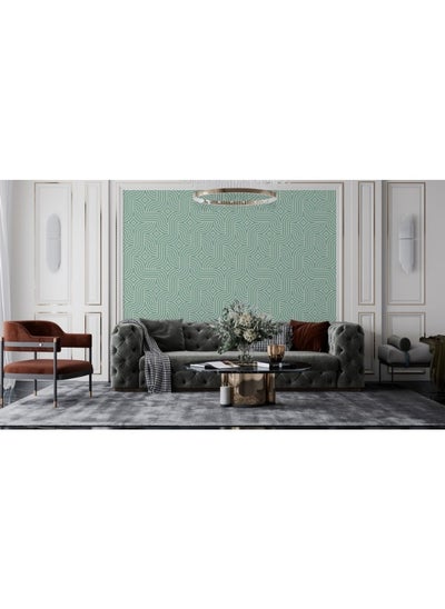 اشتري Green Olive Boho Style Scandinavian Modern  Fabric Wallpaper Covers An Area ​​Up To 4.2Mx3M With Adhesive And Smoothing Tool في مصر