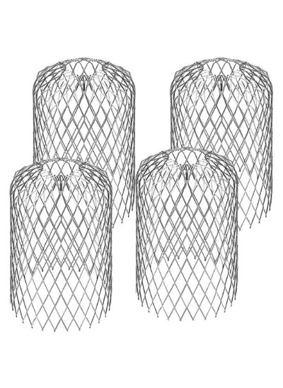 Buy 4 Pack Aluminum Gutter Guards Expandable Gutter Filter Screen Covers Mesh Leaf Strainer Gutter Sieve Traps Metal Downpipe Protection Guards for Stopping Blockage Leaves Debris, 3 Inch in UAE