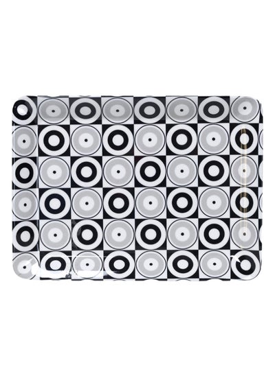 Buy Servewell Serve Melamine Medium Tray, White, Black And  Grey - 31x23 cm in UAE