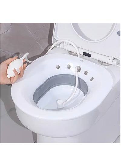 Buy Sitz Bath for Toilet Seat - Sitz Bath for Hemorrhoids - Sits Bath Kit for Women- Great for Maternity Postpartum Care, Designed for Perineum Soaking, Hemorrhoid, and Anal Inflammation Treatment, Grey in Saudi Arabia