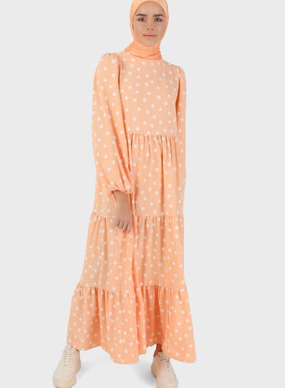 Buy Balloon Sleeve Printed Dress in UAE