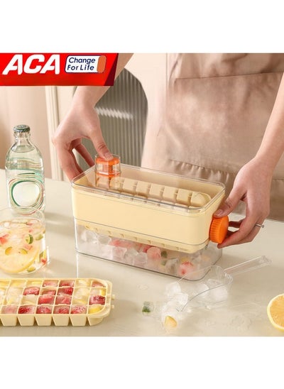 Buy 64-gird Ice Cube Tray with Lid, Household Integrated Ice Making and Storage Ice Cube Mold, Food-Grade No-touch Push-Type Ice Storage Box in Saudi Arabia