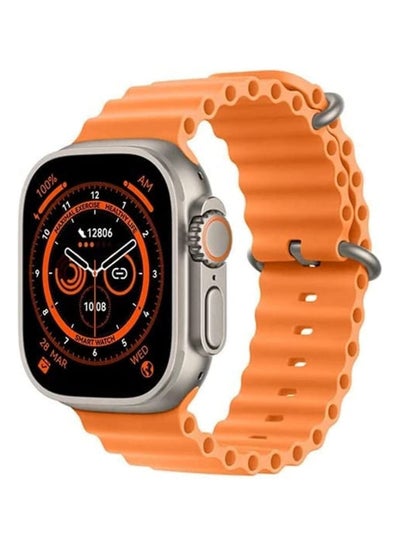 Buy X8+ Plus Ultra Smart Watch Series 8 (2023)  2.08 Inch IPS display NFC Bluetooth V5 Call Waterproof IP67 Wireless Charger (Orange Strap) in Egypt