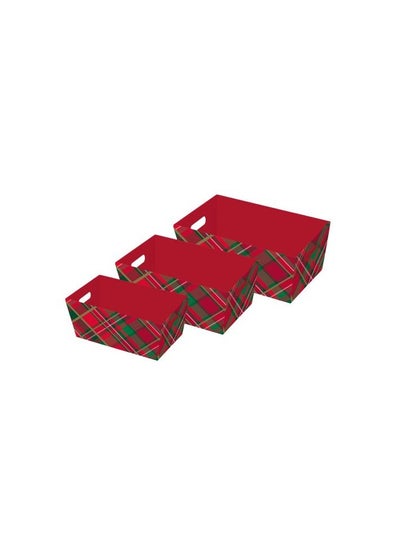 اشتري Eurowrap 3Pc Tartan Hamper Tray 4'S Fsc + Gold Foil في الامارات