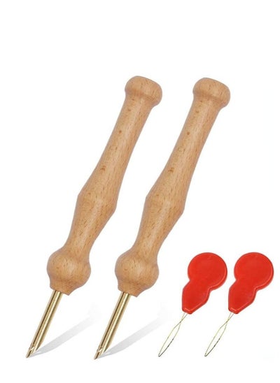 اشتري Punch Needle, Wooden Embroidery Pen Punch for DIY Craft Stitching Applique Embellishment 2 Pack في الامارات