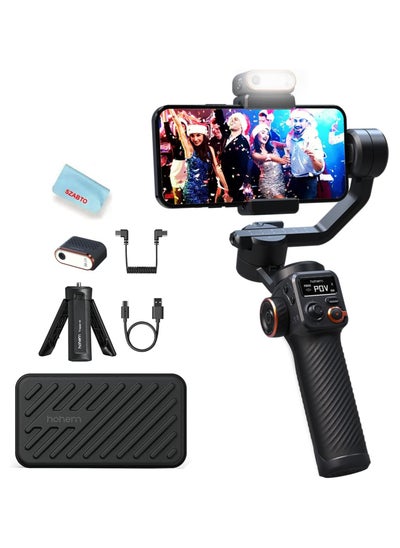 Buy Hohem iSteady M6 Kit 3-Axis Smartphone Gimbal Stabilizer with Magnetic Fill Light/AI Tracking Sensor for iPhone Android with 0.91-Inch OLED Display in UAE