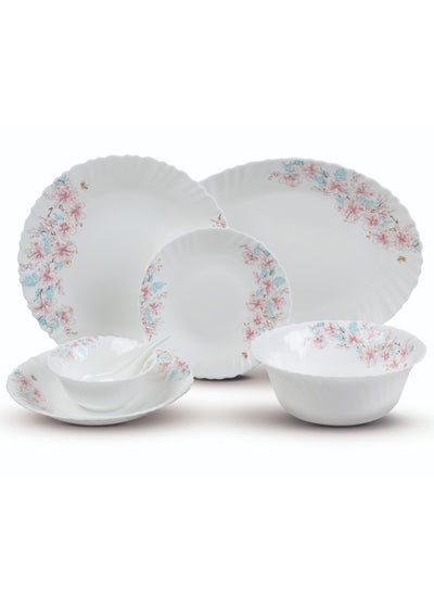 اشتري HOMEWAY Primax Opalware 33-Piece Dinner Set – Durable, Scratch-Resistant, Microwave Safe, Elegant Tableware في الامارات