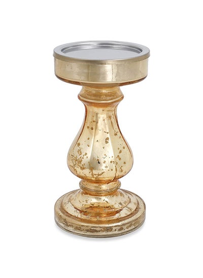 اشتري Fest Candle Holder, Gold - 10.5x18.5 cm في الامارات