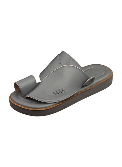 Buy Gray genuine leather arabic sandals in Saudi Arabia