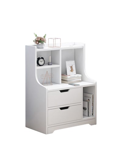 اشتري Sharpdo Nightstands Home Bedside Storage Cabinet With 2 Drawers White في السعودية