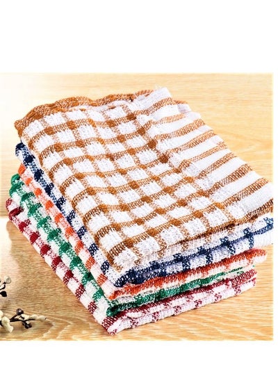 Buy 5 Pcs Soft Cleaning for Desktop Tea Towels Terry Cotton Kitchen Dish Cloth 40x 60 cm in UAE