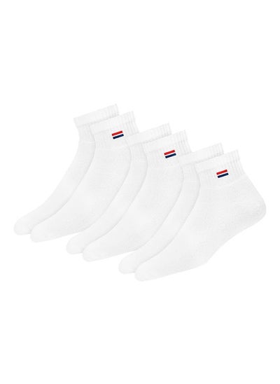 Buy NAVYSPORT Men's Ankle Solid Cotton Cushion Comfort Quarter Socks, Pack of 3 (Free Size, White) in UAE