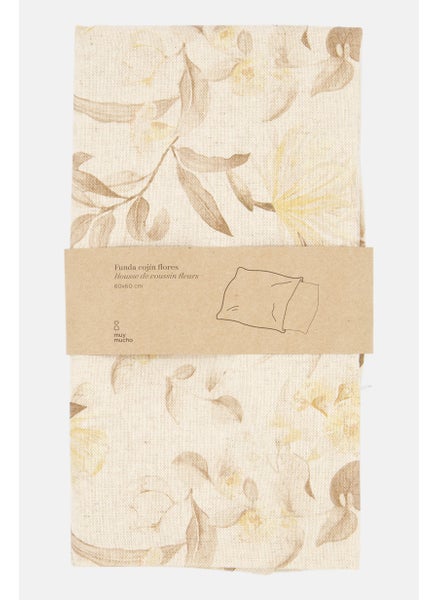 اشتري 1 Piece Floral Cushions Cover 60 x 60 cm, Beige Combo في الامارات