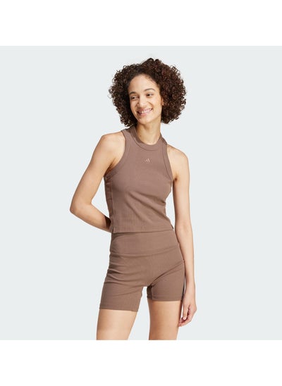 Buy Lounge Ribbed Cropped Tank Top in UAE