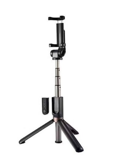 Buy Tripod Selfie Stick With Bluetooth Remote Shutter Black in UAE