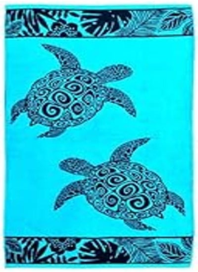 Buy Signoola Beach towel Two Turtles Two Scotes, 100% cotton, Light blue,90 x 170 cm ,s15 in Egypt