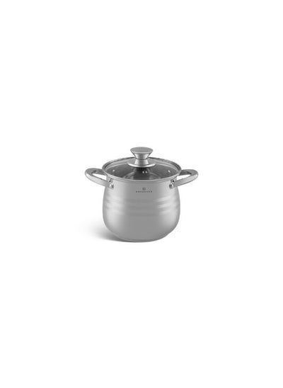 Buy EDENBERG Stock Pot | Cooking Pot with Tempered Glass Lid | Multi-Purpose Cooking Pot- Stainless Steel Material | Induction Base Pot- Silver, 4.0 L (diameter: 18 cm) in UAE