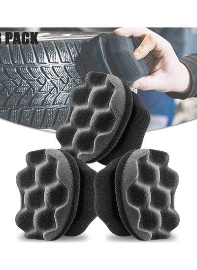 اشتري SYOSI 3 Pack Large Tire Shine Applicator Ergonomic Design Tire Brush Tire Dressing Applicator Pad Durable Keeps Tires Shine Reusable and Washable Perfect for Tire Detailing في الامارات