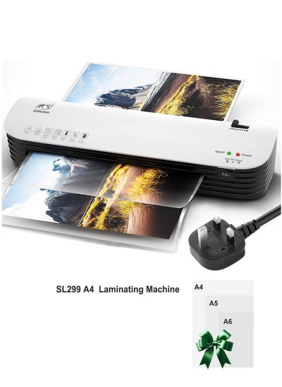 Buy SL299 Hot And Cold Laminating Machine, Laminator Machine A4 A5 A6 for Home School Office Use,  2 Roller System Thermal Laminator  with ABS Button for, 9 inches Max Width(With Laminating Pouches) in UAE