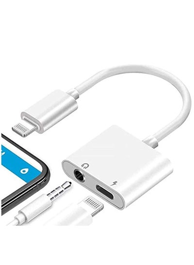Buy Headphone Jack Adapter for iPhone Car Charger 3.5mm Aux Earphone Audio Splitter and Charge Connector for iPhone 7/8/X/7 Plus/8 Plus/XS MAX Support Jack Dongle Converter and Charger Compatible All iOS in UAE
