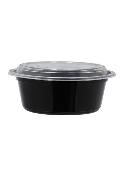 Buy Black Base Microwave Container with Clear Lid-PWMW1304 40 OZ ,Round Shaped, Pack of 150 Premium Quality, BPA-Free, Food grade and Hygienic Perfect for Packing ,Storing Etc  Black in UAE