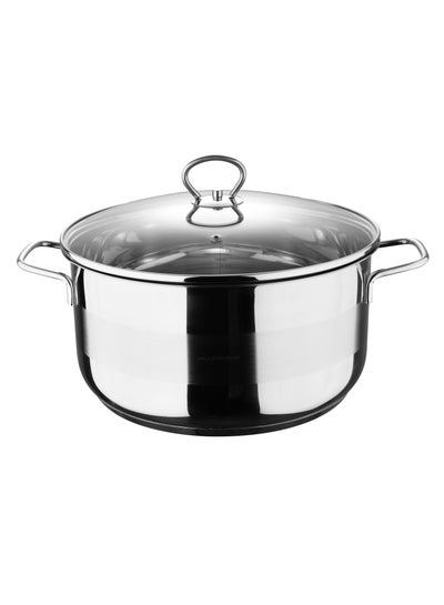 Buy Casserole With Lid Stainless Steel 28X14 Centimeter 7.0 Litre Silver Color in UAE