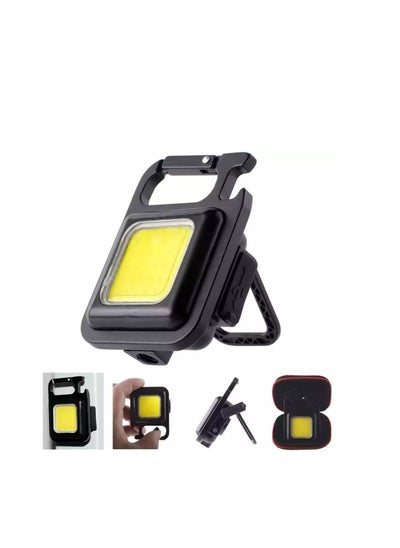 Buy Key Chain LED Light 800 Lumens COB Rechargeable Keychain Mini Flashlight 4 Light Modes Portable Pocket Light with Folding Bracket Bottle Opener and Magnet Base for Fishing Walking Camping in Egypt