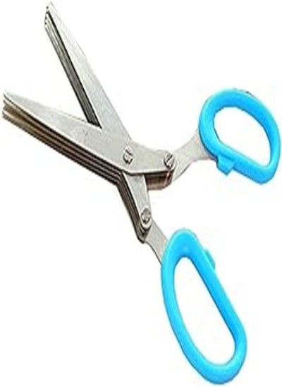 Buy JJYP13-2 Stainless Steel 5 Blade Scissors for Kitchen (Blue) in Egypt