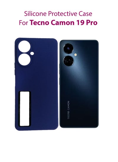 Buy Silicone Protective Back Case Cover For  Tecno Camon 19 Pro - Blue in Saudi Arabia