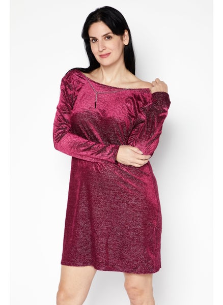 Buy Women Metallic Mini Dress, Purple in UAE