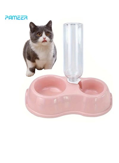 Buy Food Dish Bowl, 2 In 1 Feeder Food Bowl and Auto Gravity Water Dispenser, Food And Water Feeder Set. in UAE