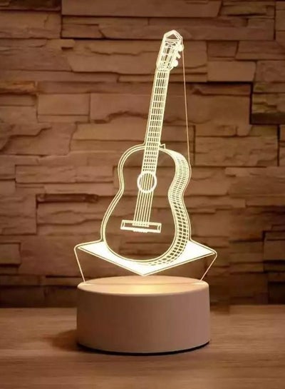 اشتري الغيتار الإبداعية ليلة الخفيفة ثلاثية الأبعاد الاكريليك غرفة نوم صغيرة الزخرفية ثلاثية الأبعاد مصباح أضواء ليلية للديكور المنزل في الامارات