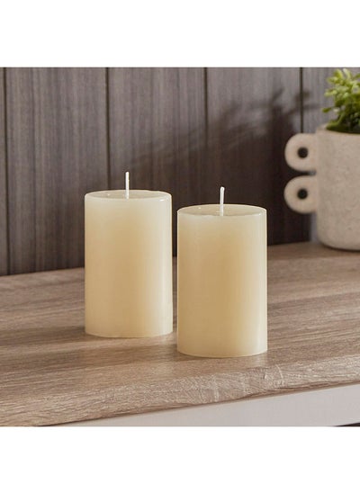 اشتري Reda 2-Piece Pillar Candle Set 6.3 x 10 x 6.3 cm في الامارات