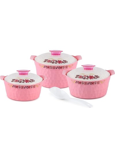 Buy Hexon Florenza Casserole 3Pcs Jumbo 2500 I 3500 I 4500 Pink Bc 112 in Saudi Arabia