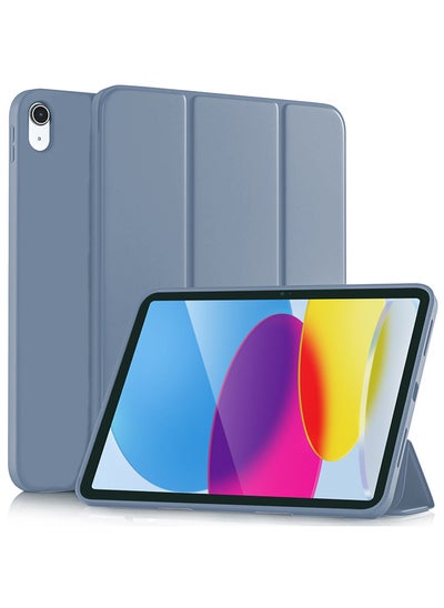 Buy iPad 10th Generation 10.9inch 2022 Case Cover Slim Protective Cover PC Frosted Back Shell Smart Stand Tablet Case Auto Wake/Sleep- Dark Grey in UAE