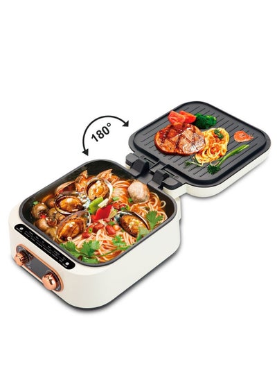 Buy Portable 3 In 1 Foldable Hot Pot Grill 6 Ltr 1800 W in UAE