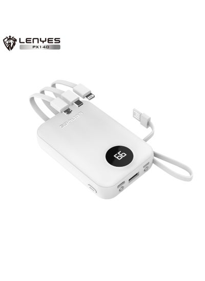 اشتري باور بانك Lenyes PX140 10000MAH، شحن متزامن لأجهزة متعددة، خفيف وصغير ومريح. في الامارات