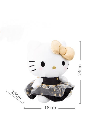 اشتري Sanrio Hello Kitty Doll Plush Toy Black Gold Wedding Style Doll 23cm في السعودية