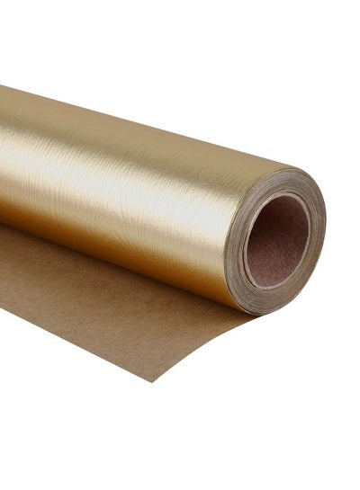 Buy Wrapping Paper Roll Mini Roll 17 Inch X 16.5 Feet Basic Texture Matte Gold For Birthday Holiday Wedding Baby Shower in UAE