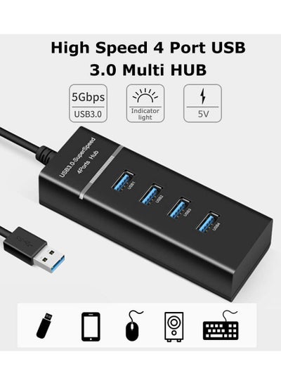 Buy High Speed 4 Port USB 3.0 Multi HUB Splitter Expansion  for Desktop PC Laptop Adapter USB HUB in UAE