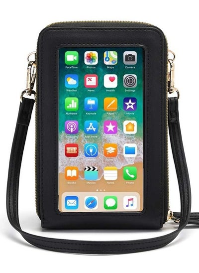 Buy Lightweight Crossbody Phone Bag for Women Small Shoulder Bag Cell Phone Wallet Purses and Handbags with 14 Credit Card Slots Black in Saudi Arabia