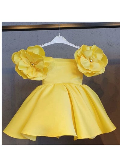 Buy Birthday Outfit Princesses Birthday Party Wedding Dress For Baby Girls Big Flower Kids Tutu For Toddler Clothes Dresses in UAE