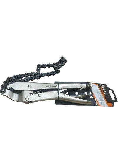 Buy Locking Chain Clamp with Chain, Heavy-Duty Chain Vise Wrench Chain Clamp Locking Pliers with Steel Jaw and Quick Release Trigger, Easy Locking for Any Shaped Objects in Egypt