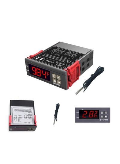 اشتري Versatile Fahrenheit Temperature Controller - STC-1000F,Machine Electronic Digital Display Temperature Controller Switch for Refrigerator, and Heated Blanket Control with Sensor (110-220V) في الامارات