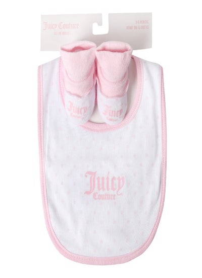 Buy Juicy Couture Hat and Bootie Baby Gift Set White in UAE