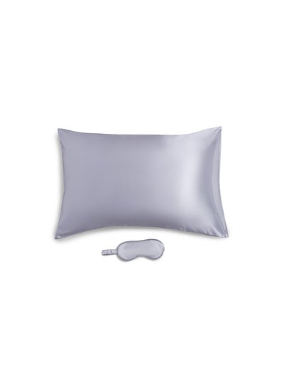 Buy Luxury Silk Pillow Case Travel Set - Silver in UAE